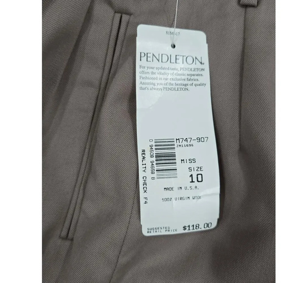 NWT Pendleton Wool Pleated Pants size M - Picture 3 of 9